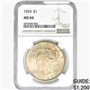 Image 1 : 1924 Silver Peace Dollar NGC MS66