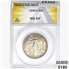 1945-S Walking Liberty Half Dollar ANACS MS64