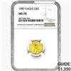 Image 1 : 1987 U.S 1/10oz Gold $5 Eagle NGC MS70