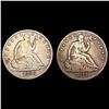 Image 1 : [2] 1877-S&1858 Seated Liberty Half Dollar NICELY CIRCULATED