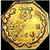 Image 2 : 1864 BG-735 Octagonal California Gold Quarter CHOICE AU
