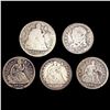 Image 1 : [5] 1835-1873 US Half Dimes and Dimes [5 Coins] NICELY CIRCULATED