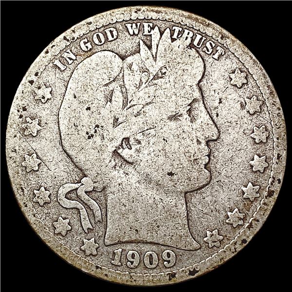 1909-O Barber Quarter NICELY CIRCULATED