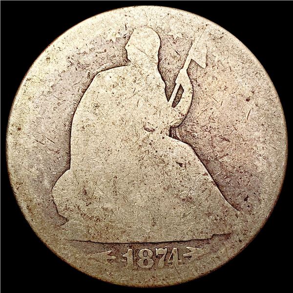1874 Arrows Seated Liberty Half Dollar NICELY CIRCULATED