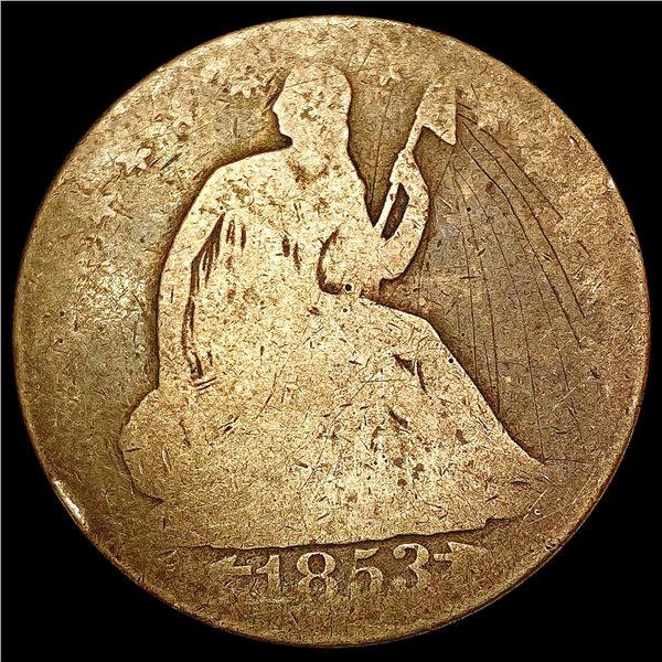 1853-O Arrows And Rays Seated Liberty Half Dollar NICELY CIRCULATED