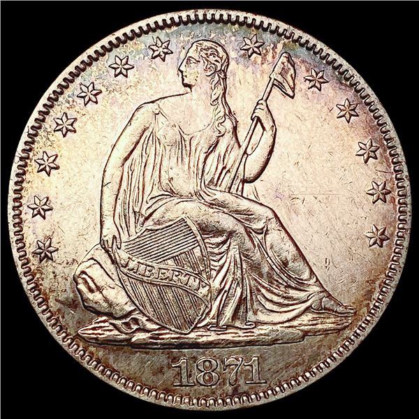 1871 Seated Liberty Half Dollar CHOICE AU