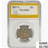 1857-O Seated Liberty Quarter PGA MS62
