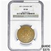 Image 1 : 1871 .3456oz Silver Canada 50C NGC VF20