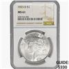 1923-D Silver Peace Dollar NGC MS61