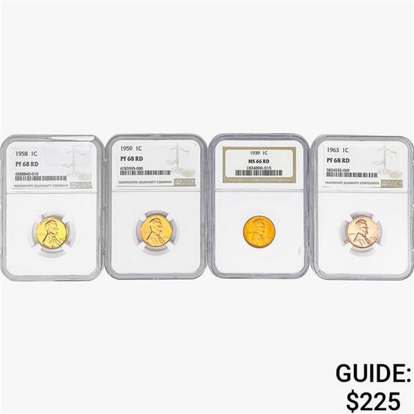 [4] 1939-1963 Assorted Cents NGC MS/PF RD