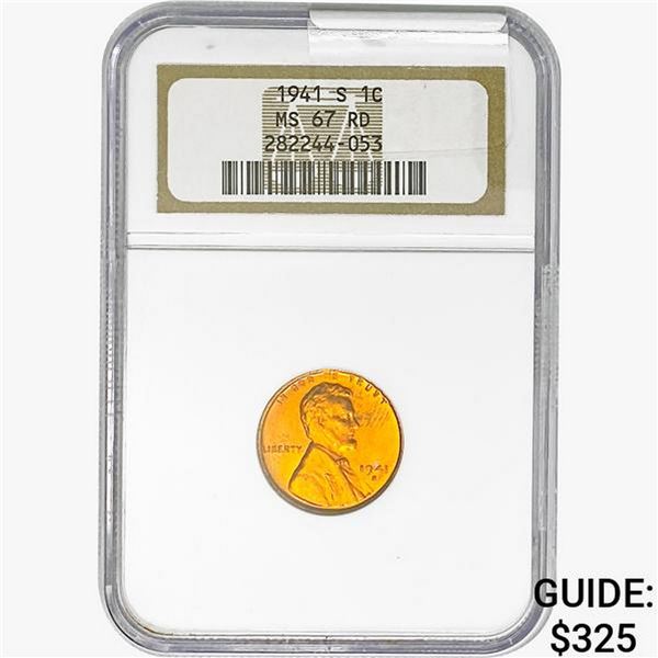 1941-S Wheat Cent NGC MS67 RD