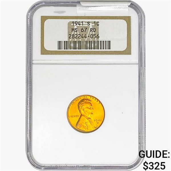 1941-S Wheat Cent NGC MS67 RD