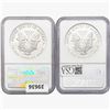 Image 2 : [2] 1986&1996 Silver Eagle NGC MS69