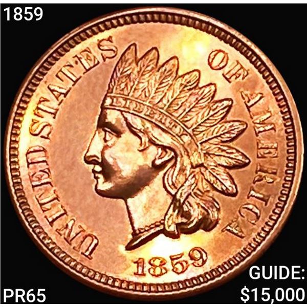 1859 Indian Head Cent GEM PROOF