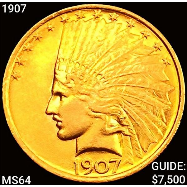 1907 $10 Gold Eagle CHOICE BU