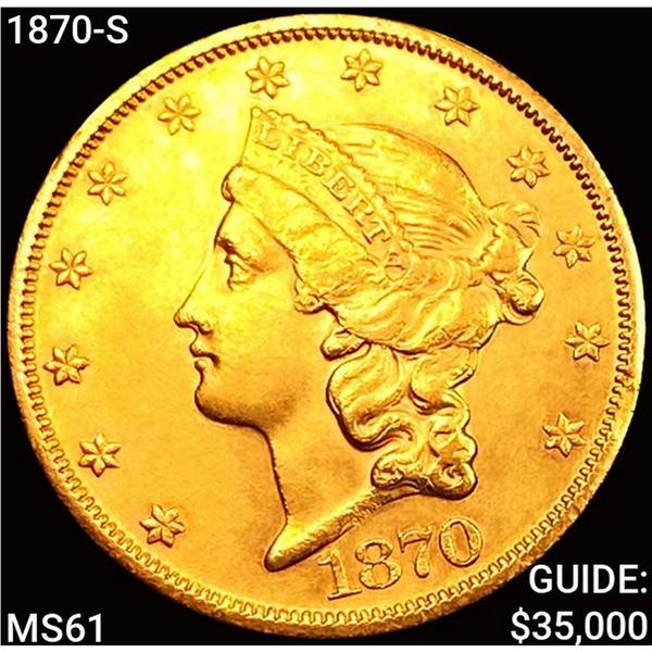 1870-S $20 Gold Double Eagle UNCIRCULATED
