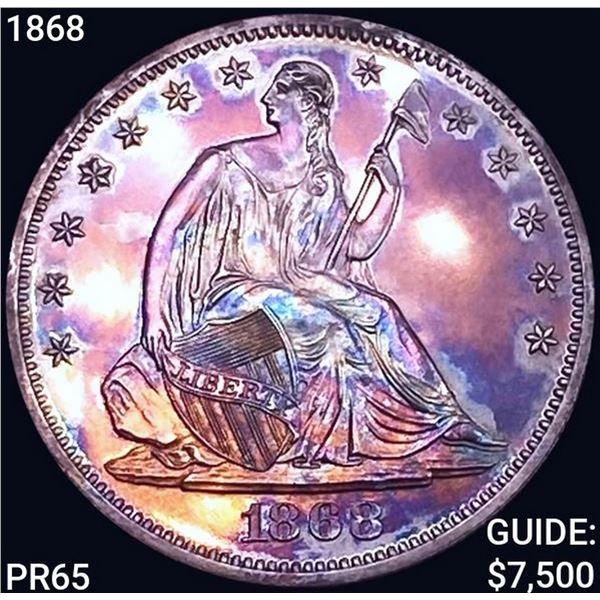 1868 Seated Liberty Half Dollar GEM PROOF