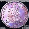Image 1 : 1873 Closed 3 No Arrows Seated Liberty Quarter CHOICE BU+