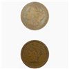 Image 1 : [2]1854-1892 Braided Hair Large Cent & Morgan S$1