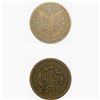 Image 2 : [2]1854-1892 Braided Hair Large Cent & Morgan S$1