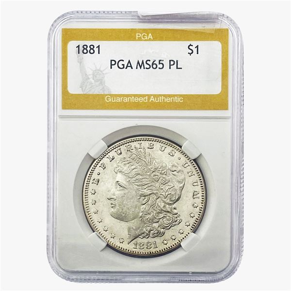 1881 Morgan Silver Dollar PGA MS65 PL