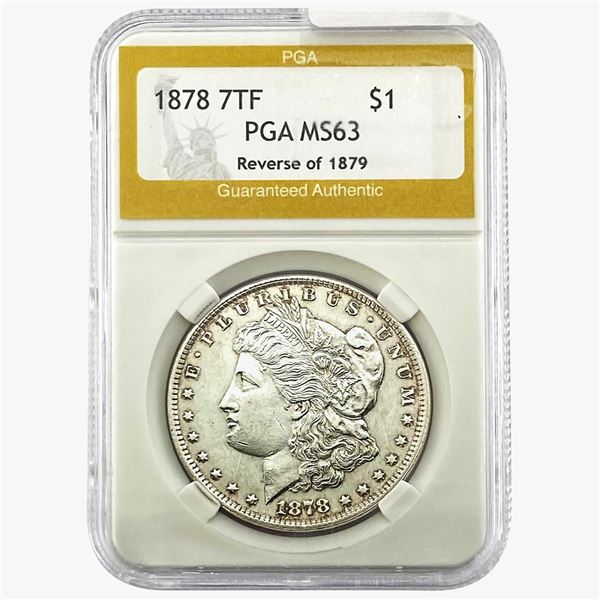1878 REV 79 Morgan Silver Dollar PGA MS63