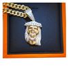 Image 2 : 10k Diamond Crested Jesus Pendant w/ Cuban Link Chain