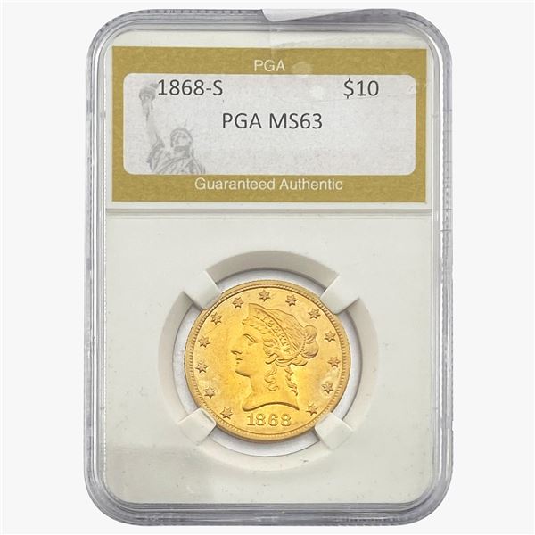 1868-S $10 Gold Eagle PGA MS63
