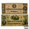 Image 1 : [2] 1862 $2 & $100 Confederate States of America Note