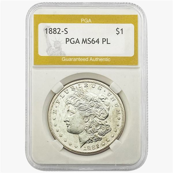 1882-S Morgan Silver Dollar PGA MS64 PL