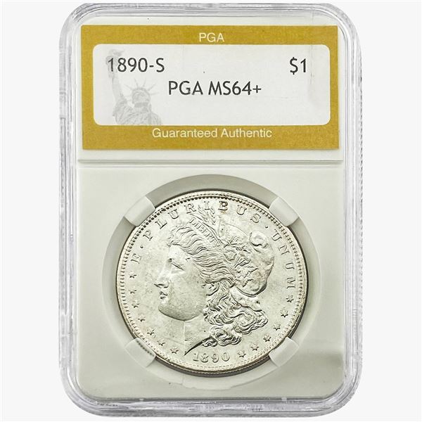 1890-S Morgan Silver Dollar PGA MS64+