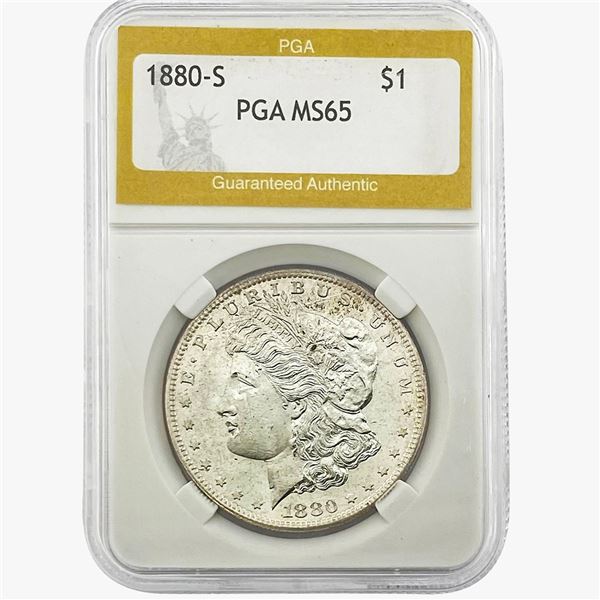 1880-S Morgan Silver Dollar PGA MS65