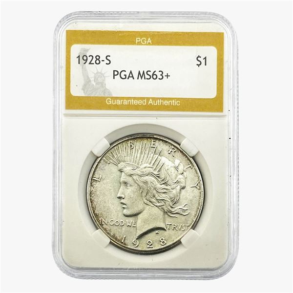 1928-S Silver Peace Dollar PGA MS63+