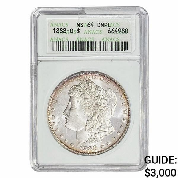 1888-O Morgan Silver Dollar ANACS MS64 DMPL