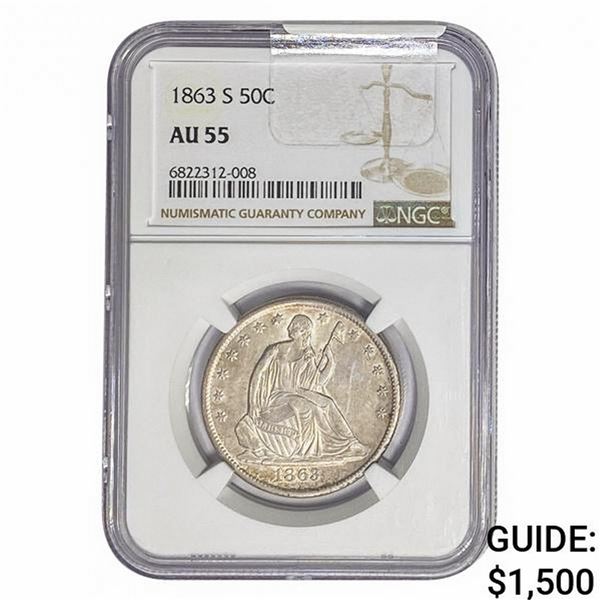 1863-S Seated Liberty Half Dollar NGC AU55