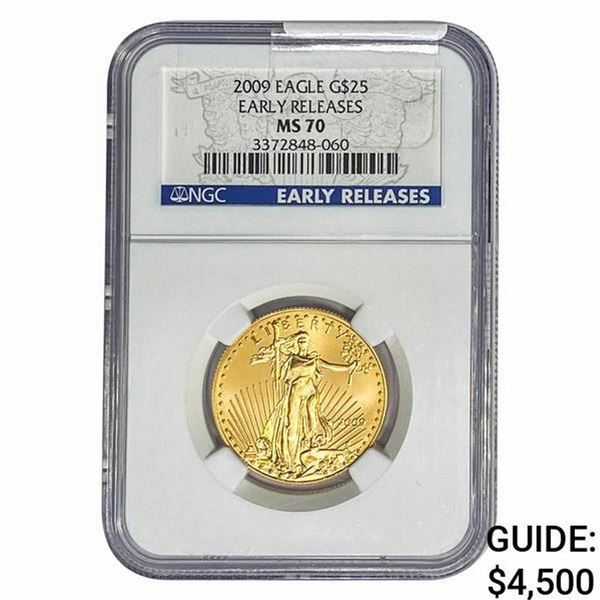 2009 1/2oz Gold $25 Eagle NGC MS70 ER