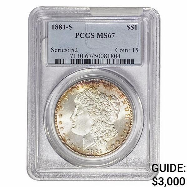 1881-S Morgan Silver Dollar PCGS MS67