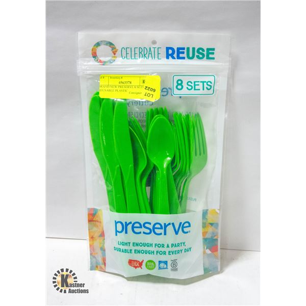 BRAND NEW PRESERVE 8 SETS OF REUSABLE PLASTIC
