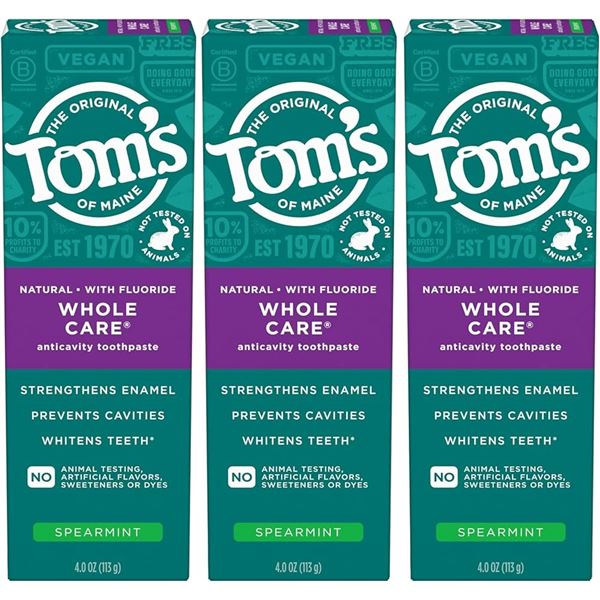 BRAND NEW 85ML X3 PACK OF TOMS OF MAINE TOOTHPASTE