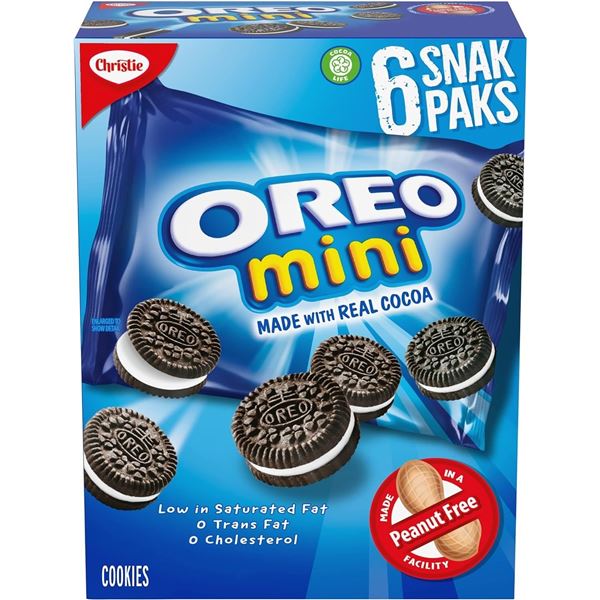 NEW 180G BOX OF OREO MINI COOKIES, 6 SNACK PACKS