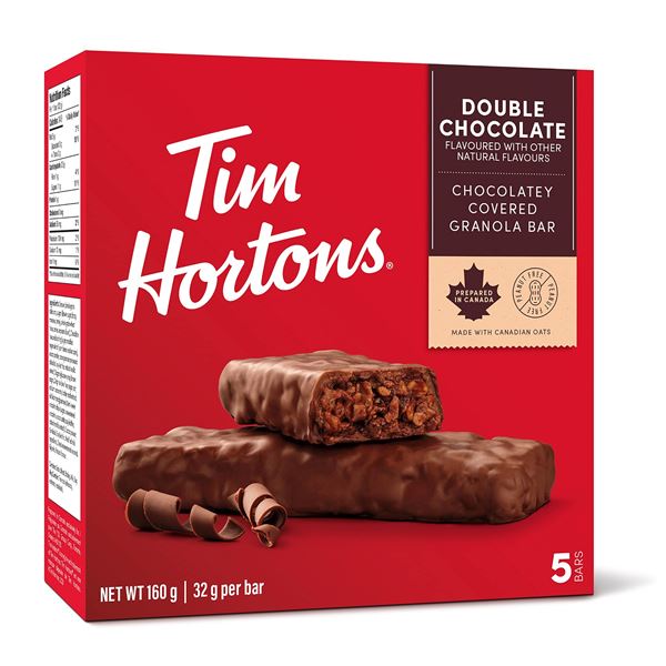 4 BOXES TIM HORTONS DOUBLE CHOCOLATE GRANOLA BARS