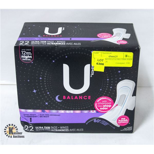 NEW U BY KOTEX ULTRA THIN PADS WITH WINGS