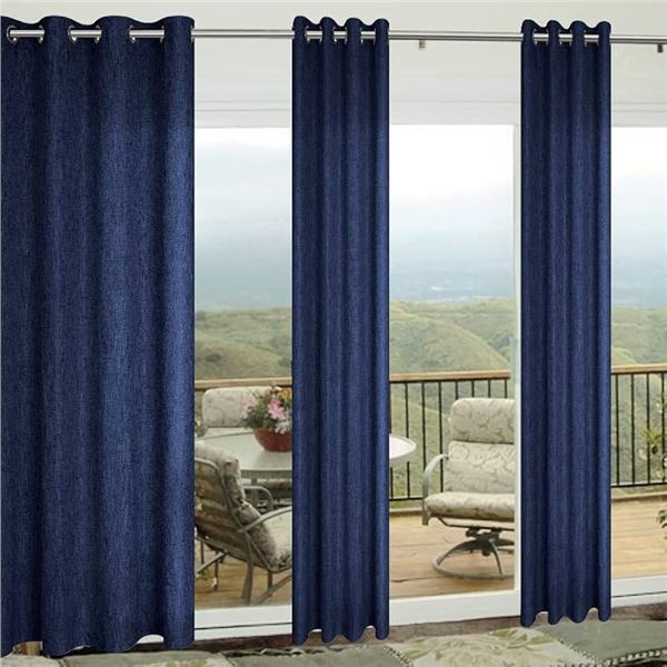 NEW NAVY 84 INCH COURTYARD GROMMET PANELS