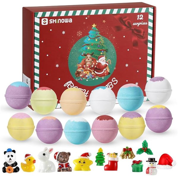 BRAND NEW 12 BATH BOMBS GIFT SET KIDS CHRISTMAS