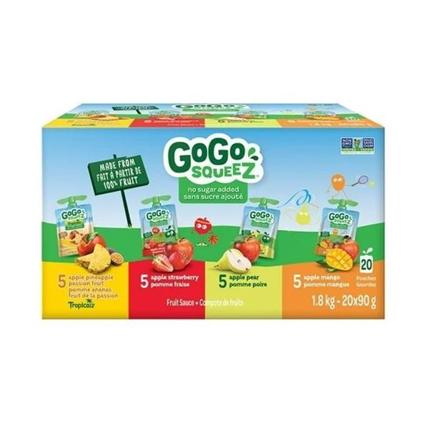 NEW CASE WITH 24 GOGO SQUEEZ FRUIT SAUCE PACKS