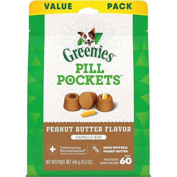 NEW 2 X 448G GREENIES PILL POCKET DOG TREATS