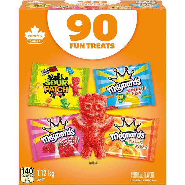 BOX OF 90 MAYNARDS & SOUR PATCH KIDS MINI PACKS