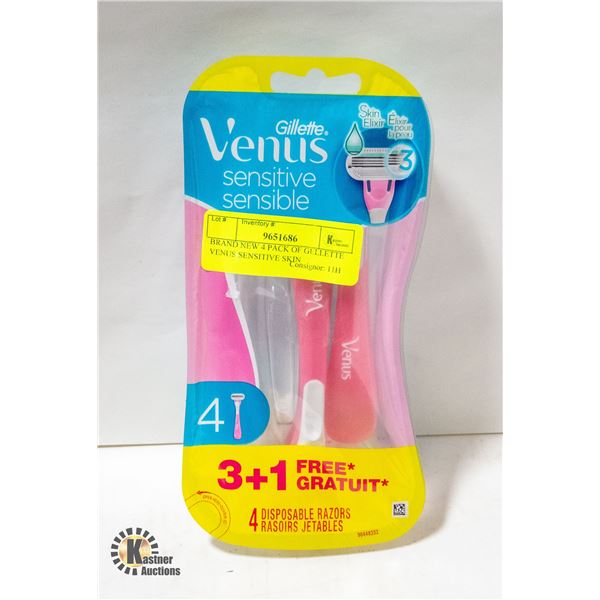 BRAND NEW 4 PACK OF GELLETTE VENUS SENSITIVE SKIN