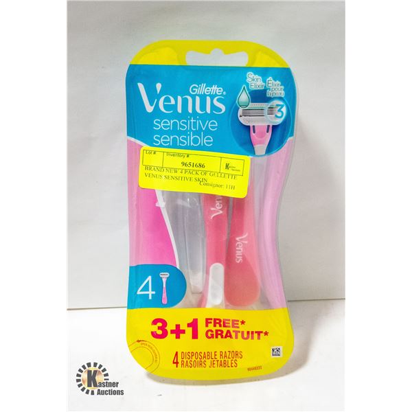 BRAND NEW 4 PACK OF GELLETTE VENUS SENSITIVE SKIN