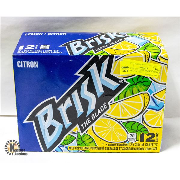 CASE OF 12 LEMON BRISK ICED TEA - 355ML PER CAN